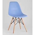 Пластиковый стул на ножках из массива бука Eames Blue варинант исполнения - 1 | Loft Concept в Липецке