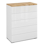 Комод с белым глянцевым фасадом с 5-ю ящиками Grace of Furniture  варинант исполнения - 1 | Loft Concept в Липецке