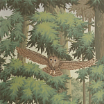 Обои ручная роспись Redwoods Sequoia colourway on Aurore scenic paper варинант исполнения - 2 | Loft Concept в Липецке