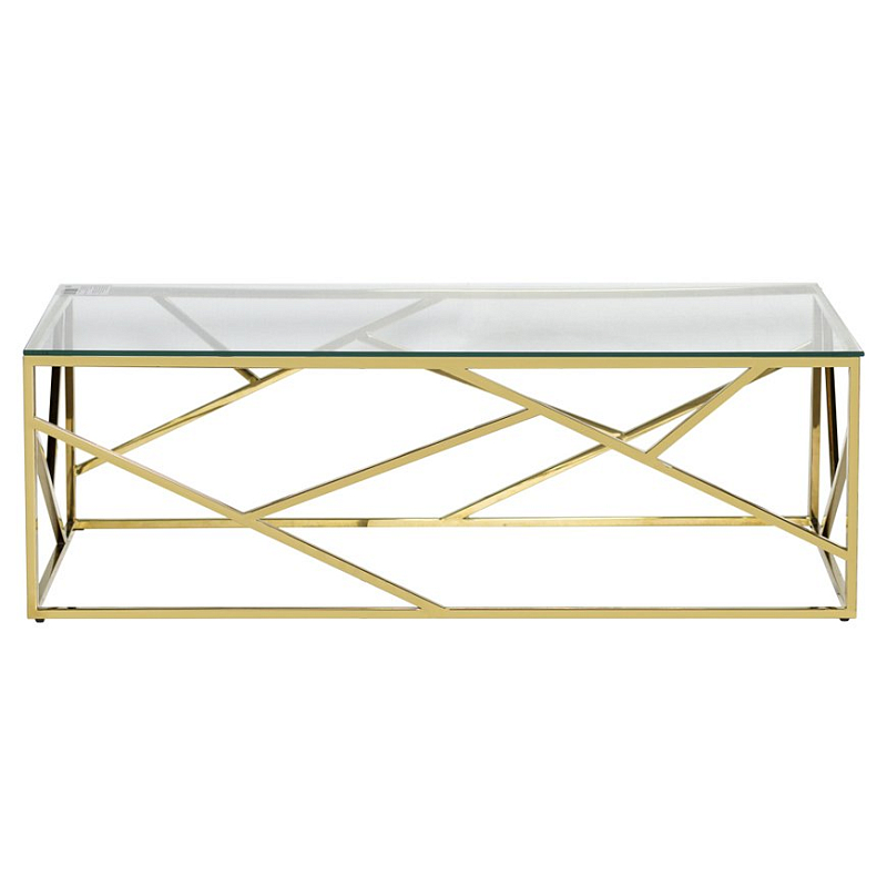 Кофейный стол Serene Furnishing Gold Clear Glass Top coffee table Прозрачное Стекло Золотой в Липецке | Loft Concept 