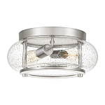 Потолочный светильник цвета никель с плафоном из прозрачного фактурного стекла Quoizel варинант исполнения - 1 | Loft Concept в Липецке