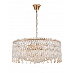 Люстра круглая с хрустальными подвесками на золотистом каркасе Roul Crystal Light варинант исполнения - 9 | Loft Concept в Липецке