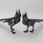 Статуэтка бронзовая пара Фазаны синие Bronze Birds варинант исполнения - 4 | Loft Concept в Липецке