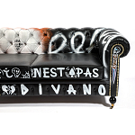 Диван Честерфильд граффити graffiti Orange Sofa натуральная кожа варинант исполнения - 9 | Loft Concept в Липецке