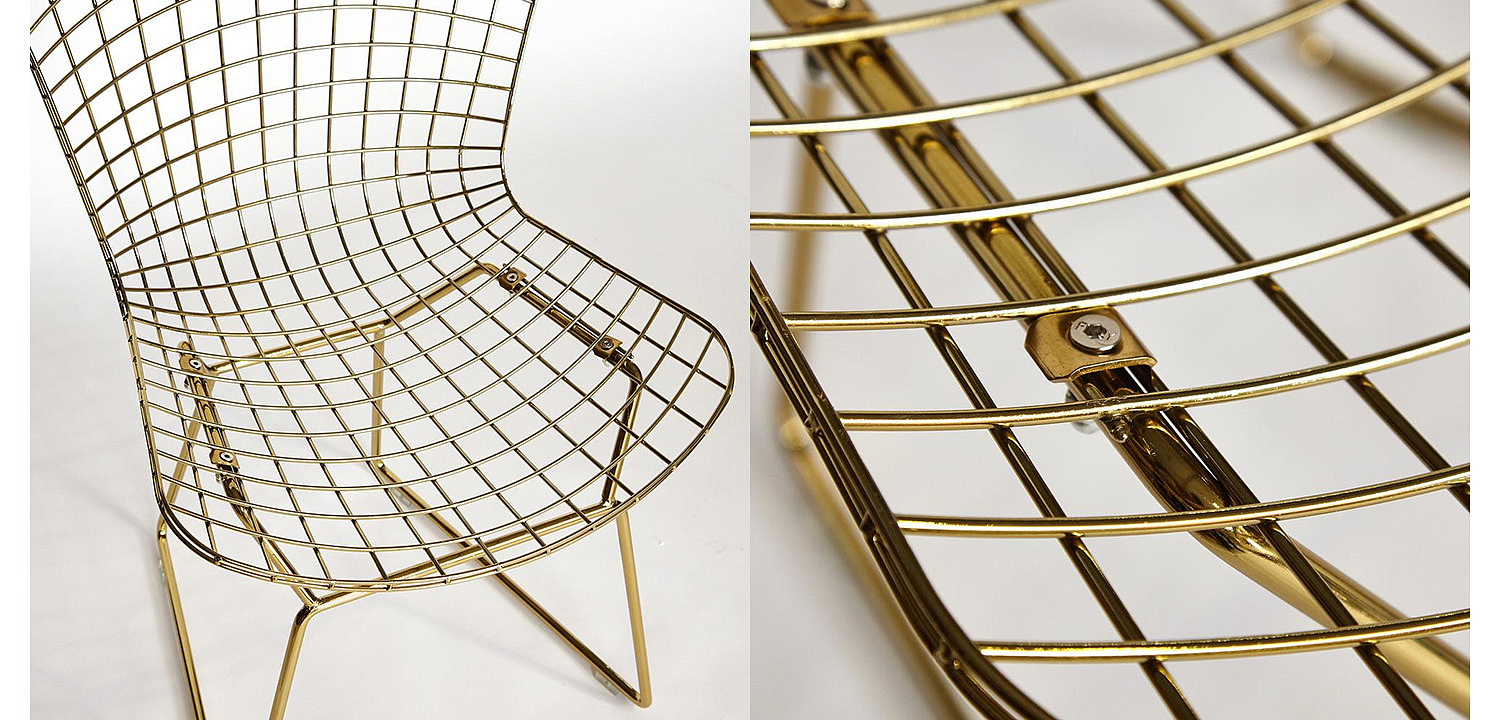 Стул Bertoia Side Chair gold - Loft-Concept в Липецке