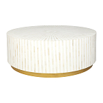 Стол журнальный Белый RADIAL BONE INLAY COFFEE TABLE NATURAL варинант исполнения - 1 | Loft Concept в Липецке