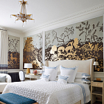 Обои ручная роспись в стиле Арт-деко Rateau Colourway SC-243 on Deep Rich Gold gilded paper варинант исполнения - 1 | Loft Concept в Липецке