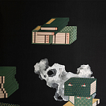 Обои ручная роспись The Art of Learning and Steps for the Flowers by Teo Yang Original colourway on Pitch dyed silk варинант исполнения - 3 | Loft Concept в Липецке