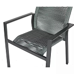 Стул темно-серый с высокой плетеной спинкой и сиденьем Braided Strength варинант исполнения - 7 | Loft Concept в Липецке