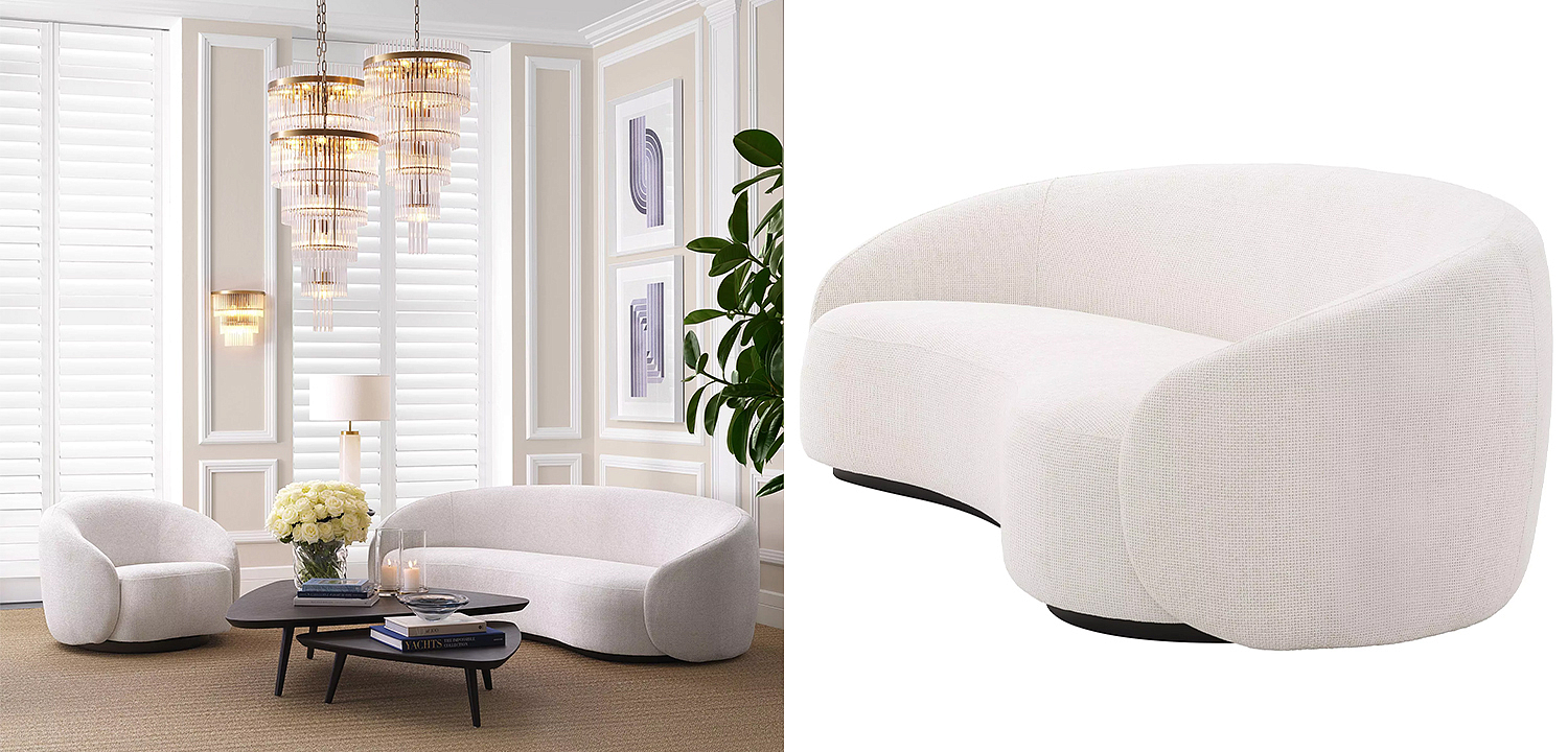 Диван Eichholtz Sofa Amore Молочный Черный Диван Eichholtz Sofa Amore Молочный Черный - Loft-Concept в Липецке