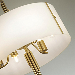 Люстра на штанге с белым круглым плафоном на бронзовом основании с вертикальным декором из металлических трубок Sohne варинант исполнения - 4 | Loft Concept в Липецке