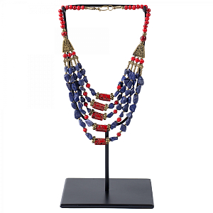 Этническое ожерелье на подставке Red & Violet