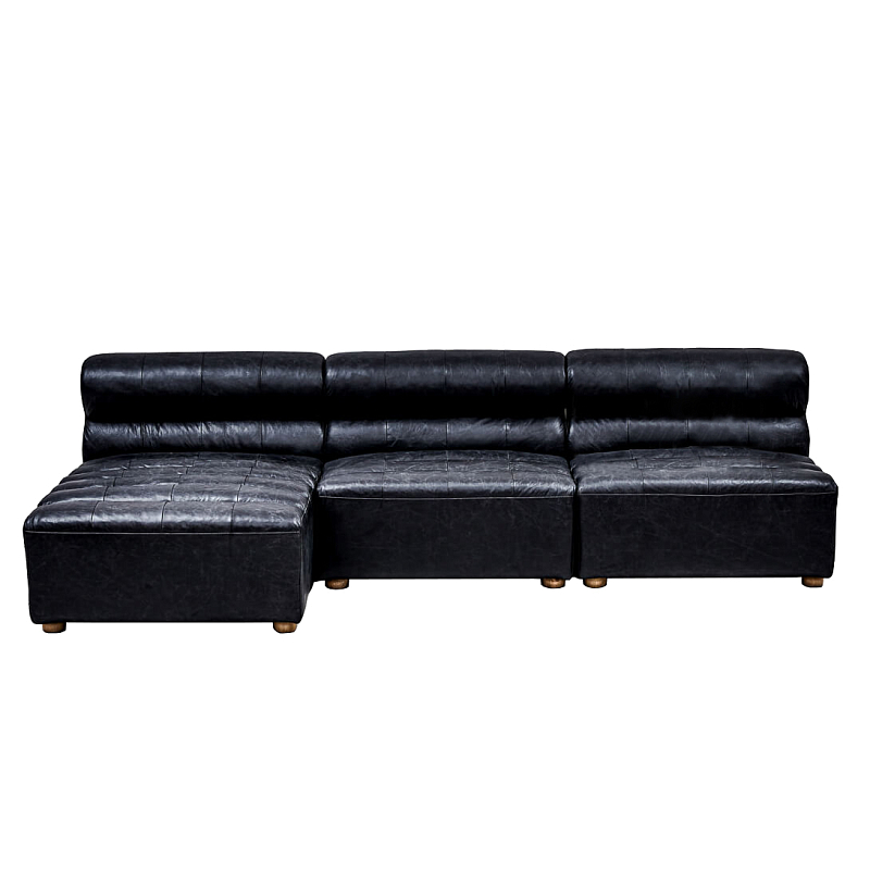 Диван Veronica Leather Sofa Черный Диван Veronica Leather Sofa Черный в Липецке | Loft Concept