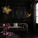 Люстра подвесная со стеклянными плафонами из дымчатого и золотистого с шестью вертикальными подвесками Gilded Mirage  варинант исполнения - 9 | Loft Concept в Липецке