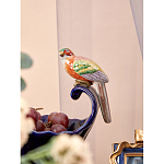 Чаша темно-синего цвета из фарфора с разноцветной птичкой Eden Garden porcelain and bronze варинант исполнения - 5 | Loft Concept в Липецке