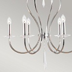 Люстра цвета никель с 6-ю лампами и стеклянными подвесками Elstead Lighting варинант исполнения - 5 | Loft Concept в Липецке