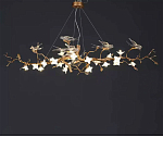 Люстра в виде золотой ветки с цветами и птичками Marvelous Garden варинант исполнения - 7 | Loft Concept в Липецке