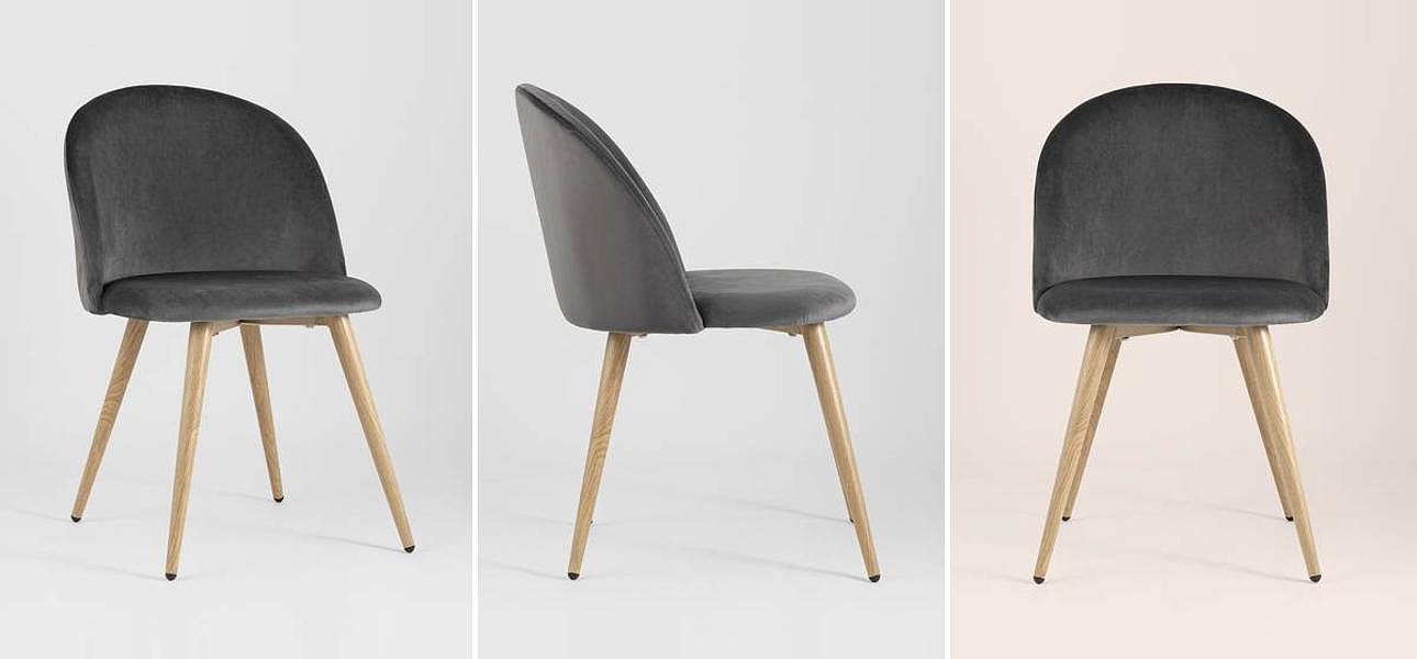 Стул Miruna Chair II Серый Велюр Стул Miruna Chair II Серый Велюр - Loft-Concept в Липецке