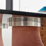 Обеденный стол со стеклянной столешницей и розовыми ножками с тканевой обивкой Wrigley варинант исполнения - 3 | Loft Concept в Липецке