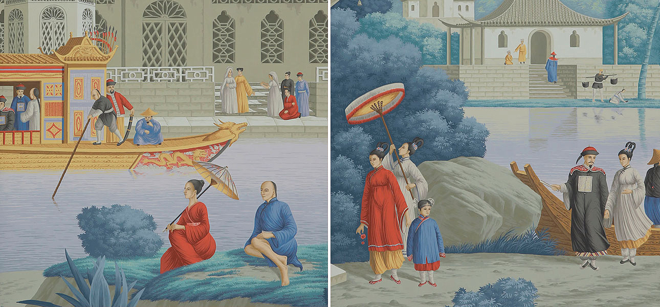 Обои ручная роспись Procession Chinoise Charvet on scenic paper Обои ручная роспись Procession Chinoise Charvet on scenic paper - Loft-Concept в Липецке