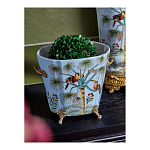 Кашпо из голубого фарфора с бронзовыми элементами Blue Garden варинант исполнения - 4 | Loft Concept в Липецке