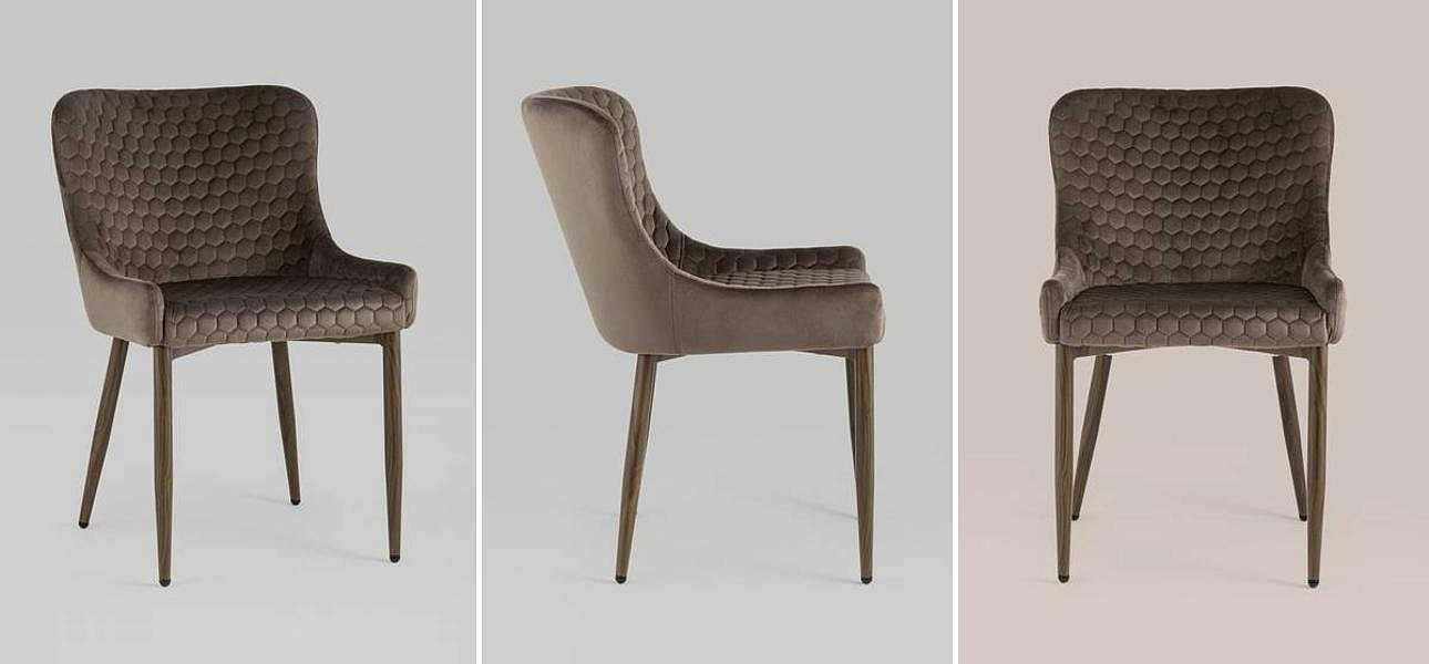 Стул Stitch Honey Chair Коричневый Велюр Стул Stitch Honey Chair Коричневый Велюр - Loft-Concept в Липецке
