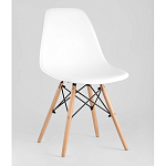Пластиковый стул на ножках из массива бука Eames White  варинант исполнения - 1 | Loft Concept в Липецке