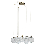 Люстра с 7-ю плафонами из прозрачного стекла в форме шара Orb Cascade  варинант исполнения - 4 | Loft Concept в Липецке