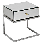 Тумбочка зеркальная с ящиком Mirror Chrome Cabinet варинант исполнения - 1 | Loft Concept в Липецке