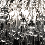 Люстра подвесная с прозрачными стеклянными подвесками в форме капель Диаметр 60 см Droplet Chandelier варинант исполнения - 17 | Loft Concept в Липецке