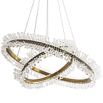 Люстра два кольца с хрустальным декором Rowan Crystal Ring Horizontal Brass Chandelier варинант исполнения - 1 | Loft Concept в Липецке