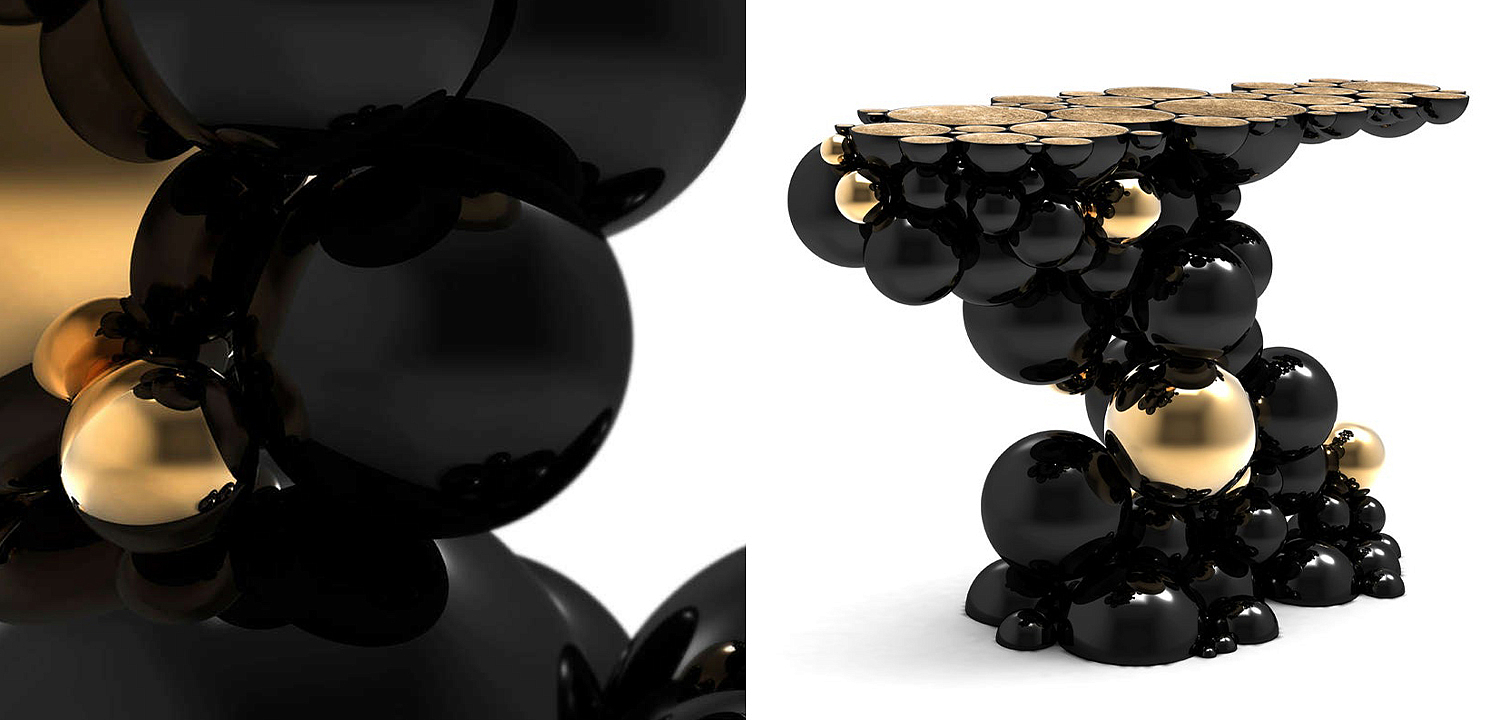 Консоль Newton Console by Boca do Lobo Studio Черный Консоль Newton Console by Boca do Lobo Studio Черный - Loft-Concept в Липецке
