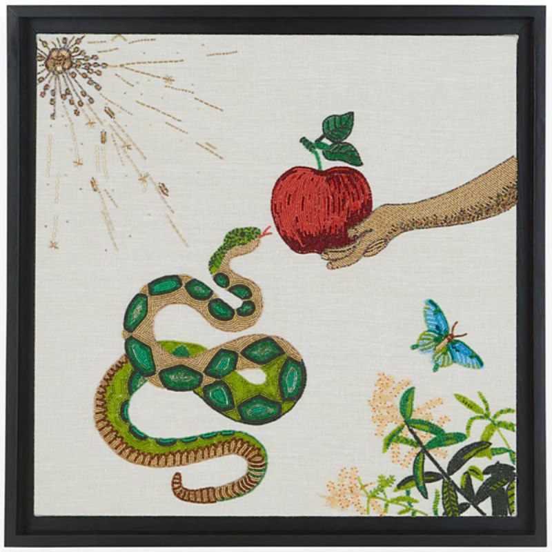 Панно Змея и яблоко вышивка бисер MUSE SNAKE & APPLE BEADED ART Красный Зеленый Панно Змея и яблоко вышивка бисер MUSE SNAKE & APPLE BEADED ART Красный Зеленый в Липецке | Loft Concept