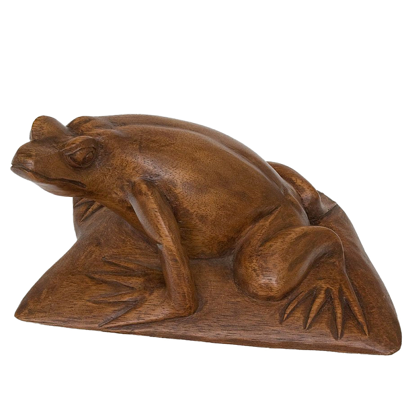 Статуэтка деревянная в виде лягушки Frog on a Rock Коричневый Статуэтка деревянная в виде лягушки Frog on a Rock Коричневый в Липецке | Loft Concept