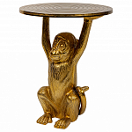 Столик с подстольем в виде обезьянки Bombay Gold варинант исполнения - 1 | Loft Concept в Липецке