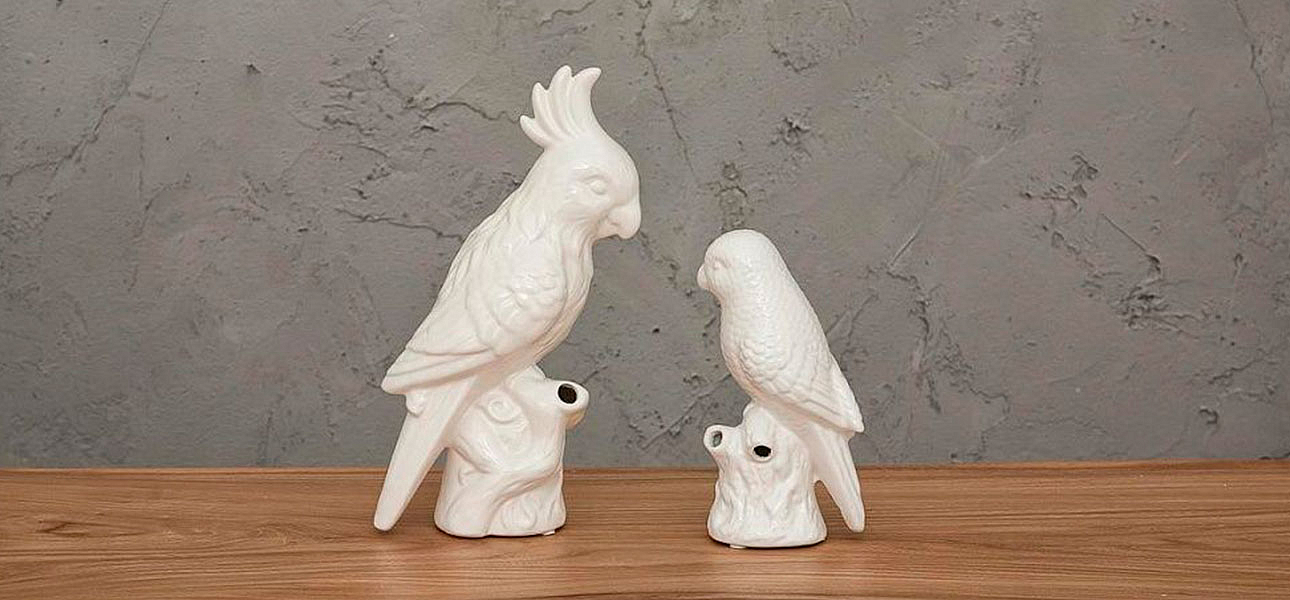 Фигурка керамика белый попугай Small Parrot Фигурка керамика белый попугай Small Parrot - Loft-Concept в Липецке