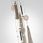 Люстра подвесная с 8-ю шарообразными плафонами из белого стекла с подвесками из камня и кисточками Agatelle варинант исполнения - 7 | Loft Concept в Липецке