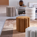 Пуф с обивкой из ткани букле Flo Brown Pouf варинант исполнения - 3 | Loft Concept в Липецке