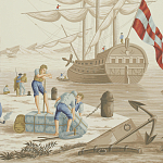 Обои ручная роспись Views of Italy Azure on Sepia варинант исполнения - 1 | Loft Concept в Липецке