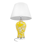 Настольная лампа желтая с изображением белых птиц Flight Among Acacia варинант исполнения - 3 | Loft Concept в Липецке