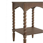 Приставной столик деревянный с резными ножками и нижней полкой Vintage Side Table Brown Wood варинант исполнения - 1 | Loft Concept в Липецке