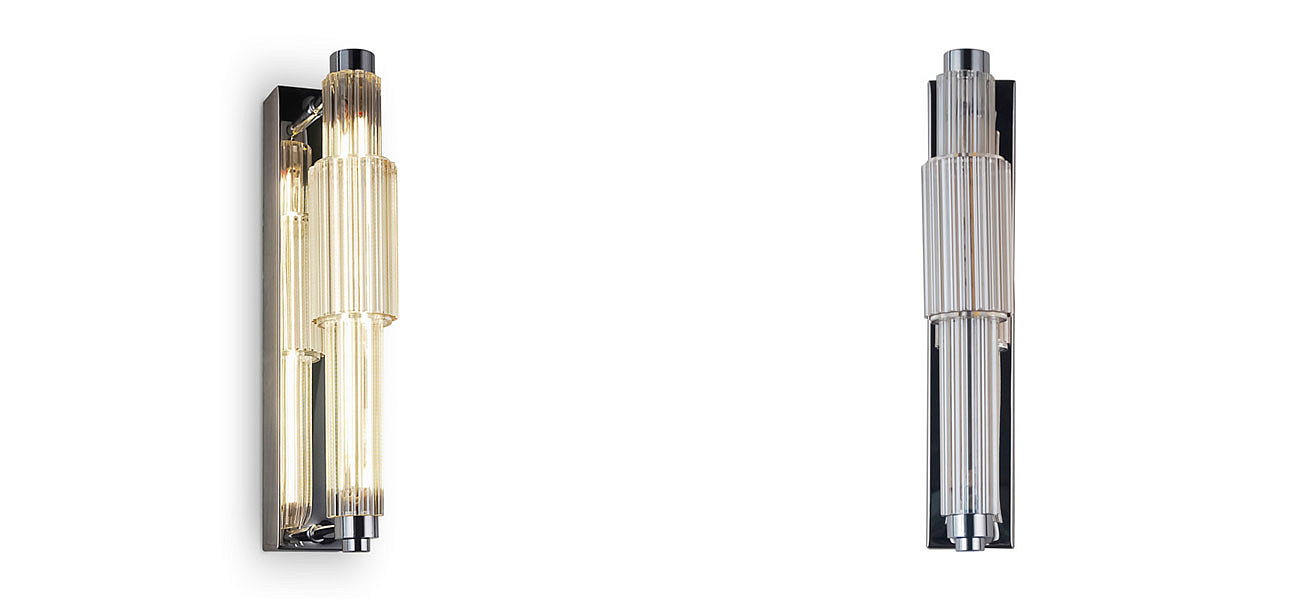 Бра с вертикальным узким плафоном Fuse Crystal Beige Бра с вертикальным узким плафоном Fuse Crystal Beige - Loft-Concept в Липецке