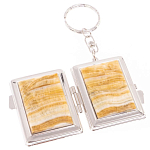 Зеркало брелок складное двухстороннее из натурального камня Оникс Silver Stone Mirrors варинант исполнения - 2 | Loft Concept в Липецке