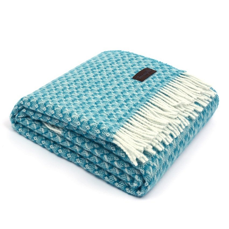 Плед BRIAS TRIANGLE 1510 Marzotto Голубой в Липецке | Loft Concept 