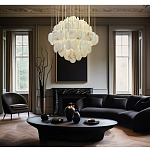 Люстра с овальными подвесками из натурального камня Spatial Composition варинант исполнения - 7 | Loft Concept в Липецке