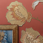 Обои с вышивкой ручной работы Deco Flowers Original colourway on wool sateen варинант исполнения - 2 | Loft Concept в Липецке