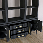 Модульный стеллаж Primo из трех составных элементов Черный дуб варинант исполнения - 5 | Loft Concept в Липецке