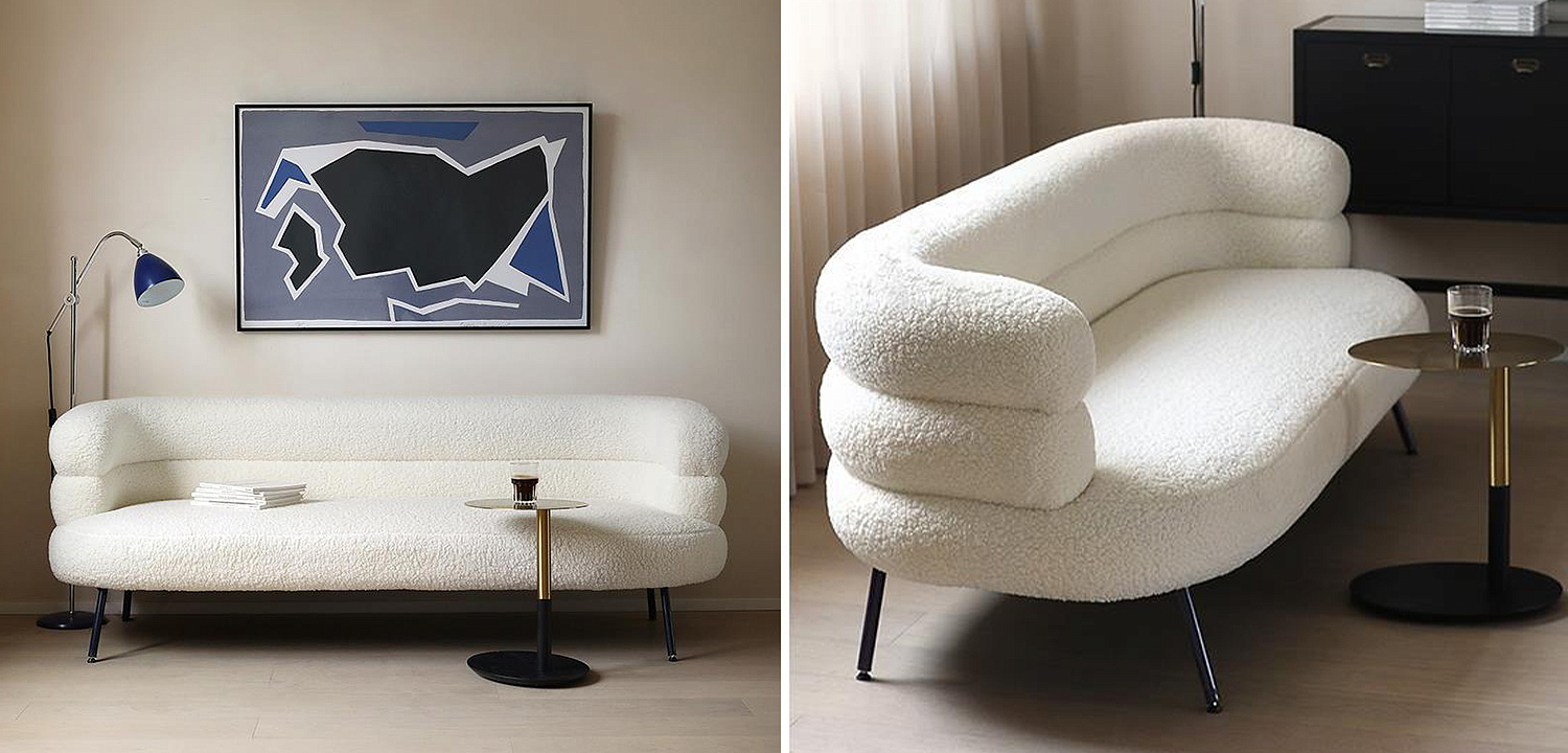 Диван Boyle White Boucle Sofa Диван Boyle White Boucle Sofa - Loft-Concept в Липецке