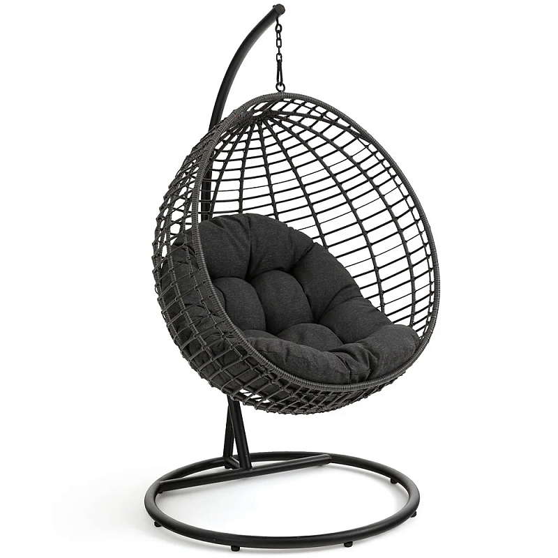 Подвесное уличное кресло Wallaker Hanging Chair Черный Подвесное уличное кресло Wallaker Hanging Chair Черный в Липецке | Loft Concept