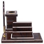 Настольный письменный набор из природного камня обсидиана с декором в виде орла Golden Eagle варинант исполнения - 5 | Loft Concept в Липецке